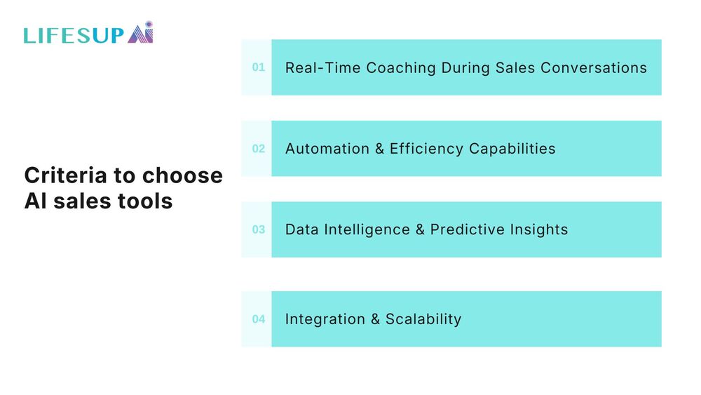 Criteria to choose AI sales tools