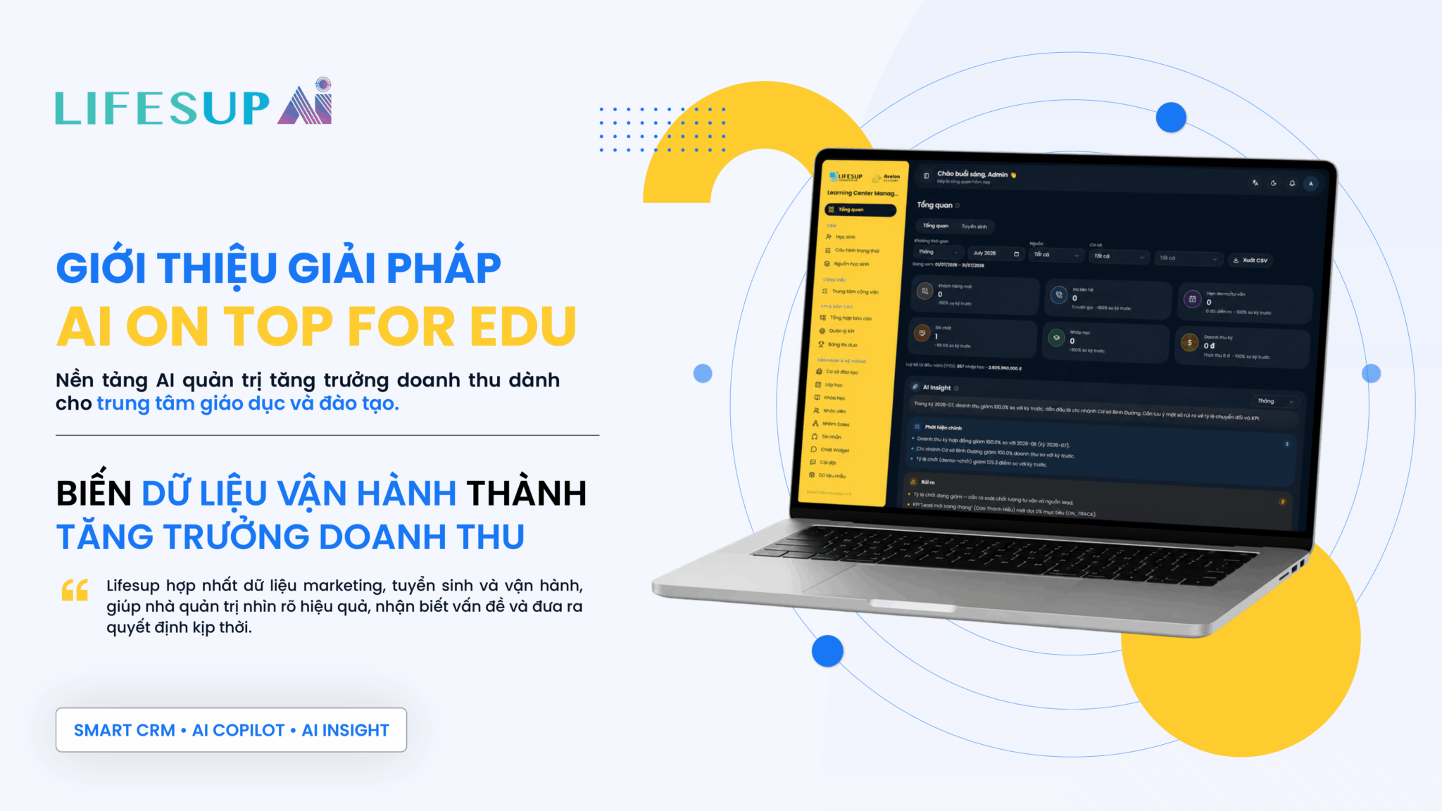 CRM AI cho trung tâm giáo dục, tuyển sinh chủ động và giữ chân học viên